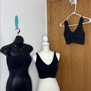 Rhonda Shears 3 pc black bralette bundle size Large